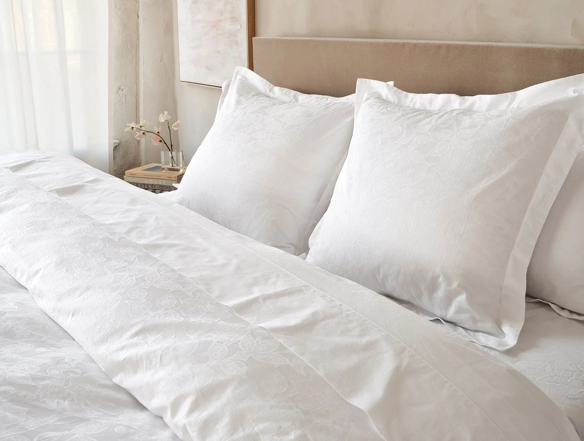 Heritage Organic Percale Jacquard Border Bed Bundle