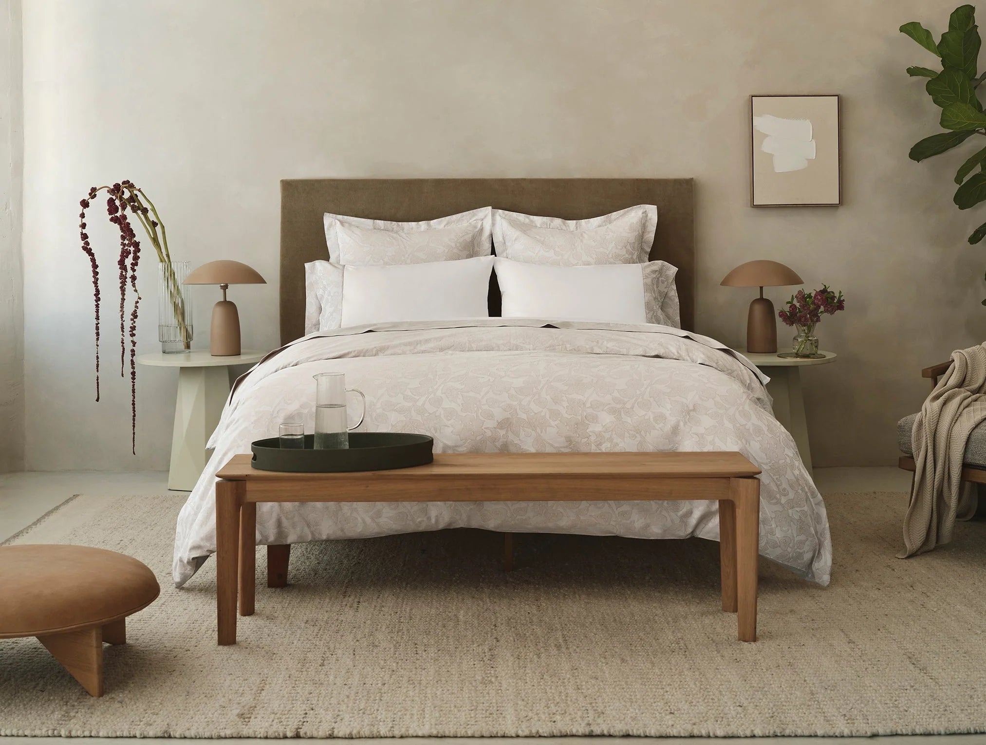 Heritage Organic Percale Jacquard Border Bed Bundle