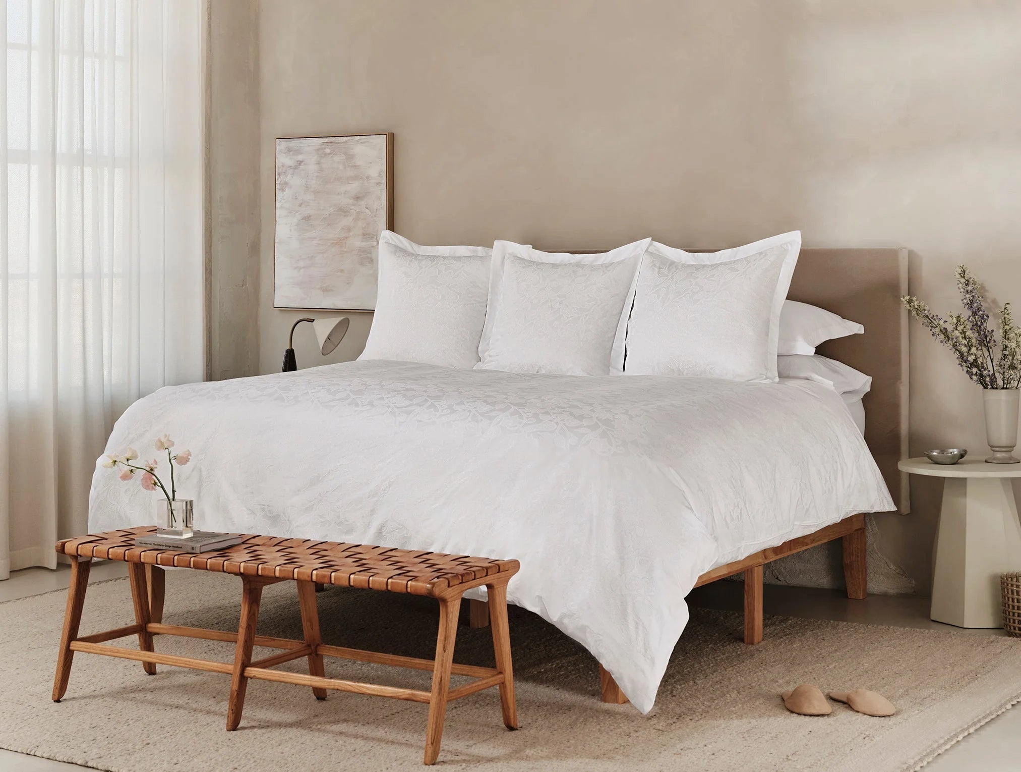 Heritage Organic Percale Jacquard Border Bed Bundle