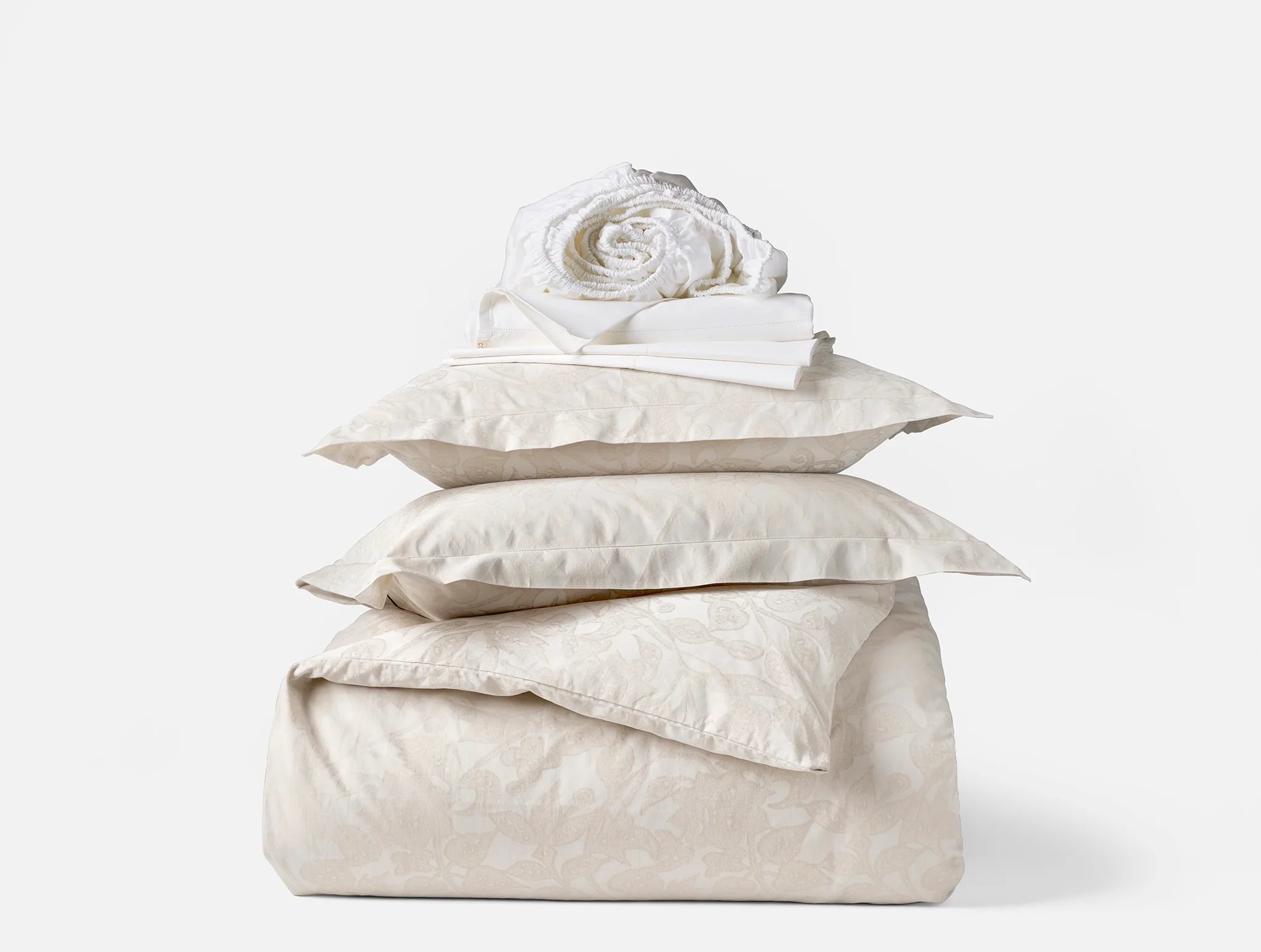 Heritage Organic Percale Jacquard Border Bed Bundle
