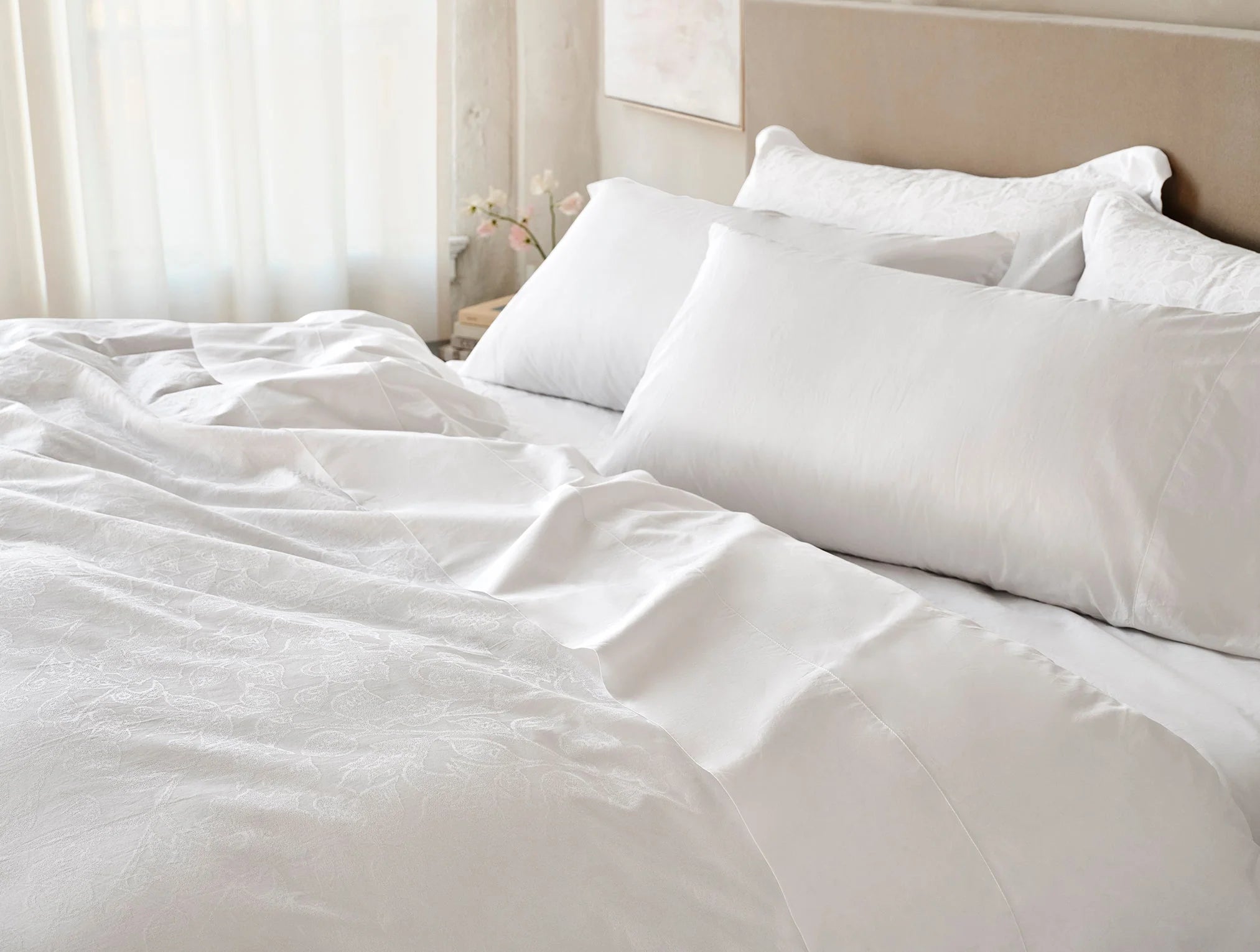Heritage Organic Percale Jacquard Border Bed Bundle