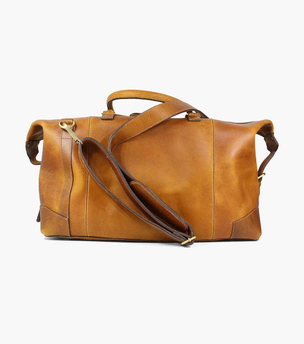 Akalin Buffalo Leather Duffel Bag Cognac | Men Florsheim Bags