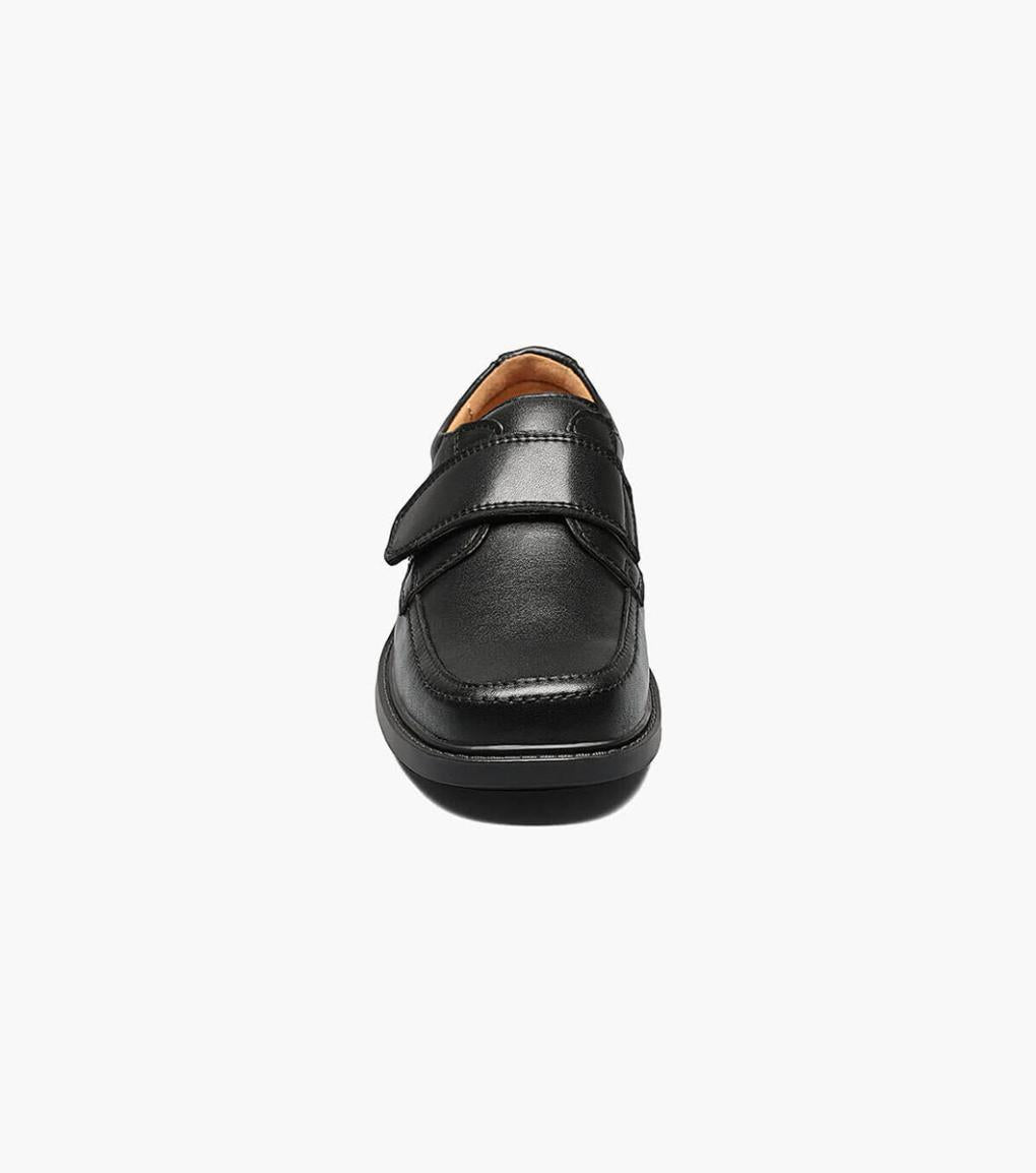 Berwyn Jr. II Boys Moc Toe Strap Black | Kids Florsheim Dress Shoes