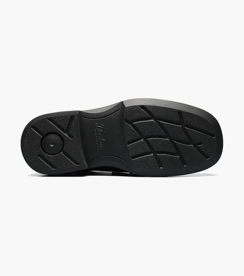Berwyn Jr. II Boys Moc Toe Strap Black | Kids Florsheim Dress Shoes