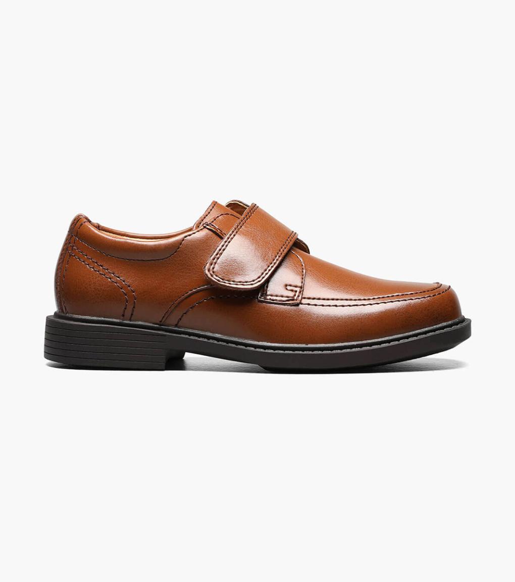 Berwyn Jr. II Boys Moc Toe Strap Cognac | Kids Florsheim Dress Shoes