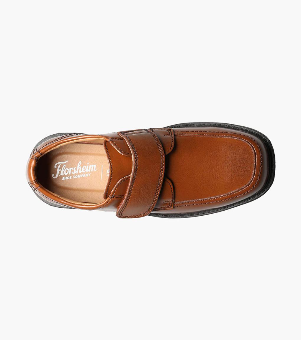 Berwyn Jr. II Boys Moc Toe Strap Cognac | Kids Florsheim Dress Shoes