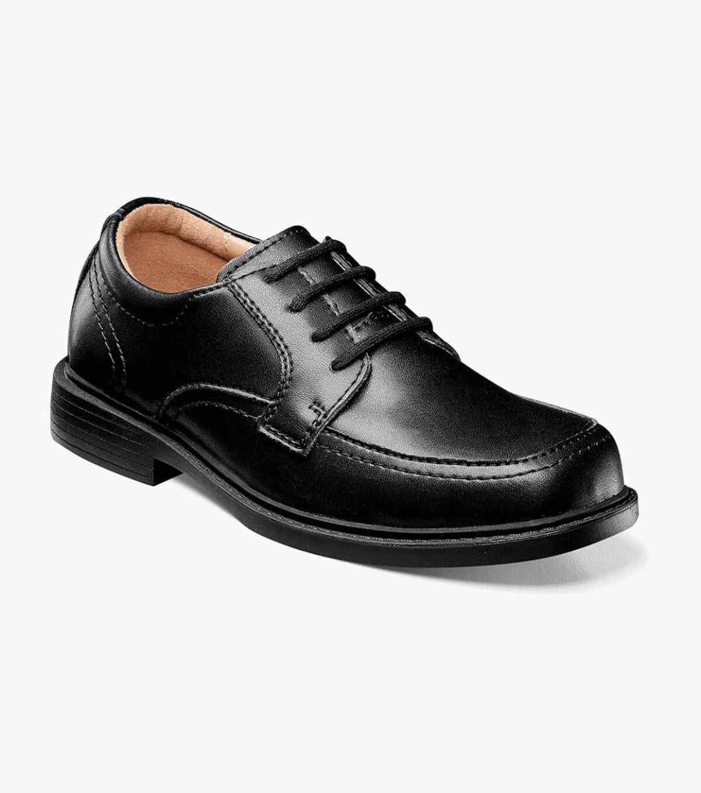Billings Jr. II Boys Moc Toe Oxford Black | Kids Florsheim Dress Shoes