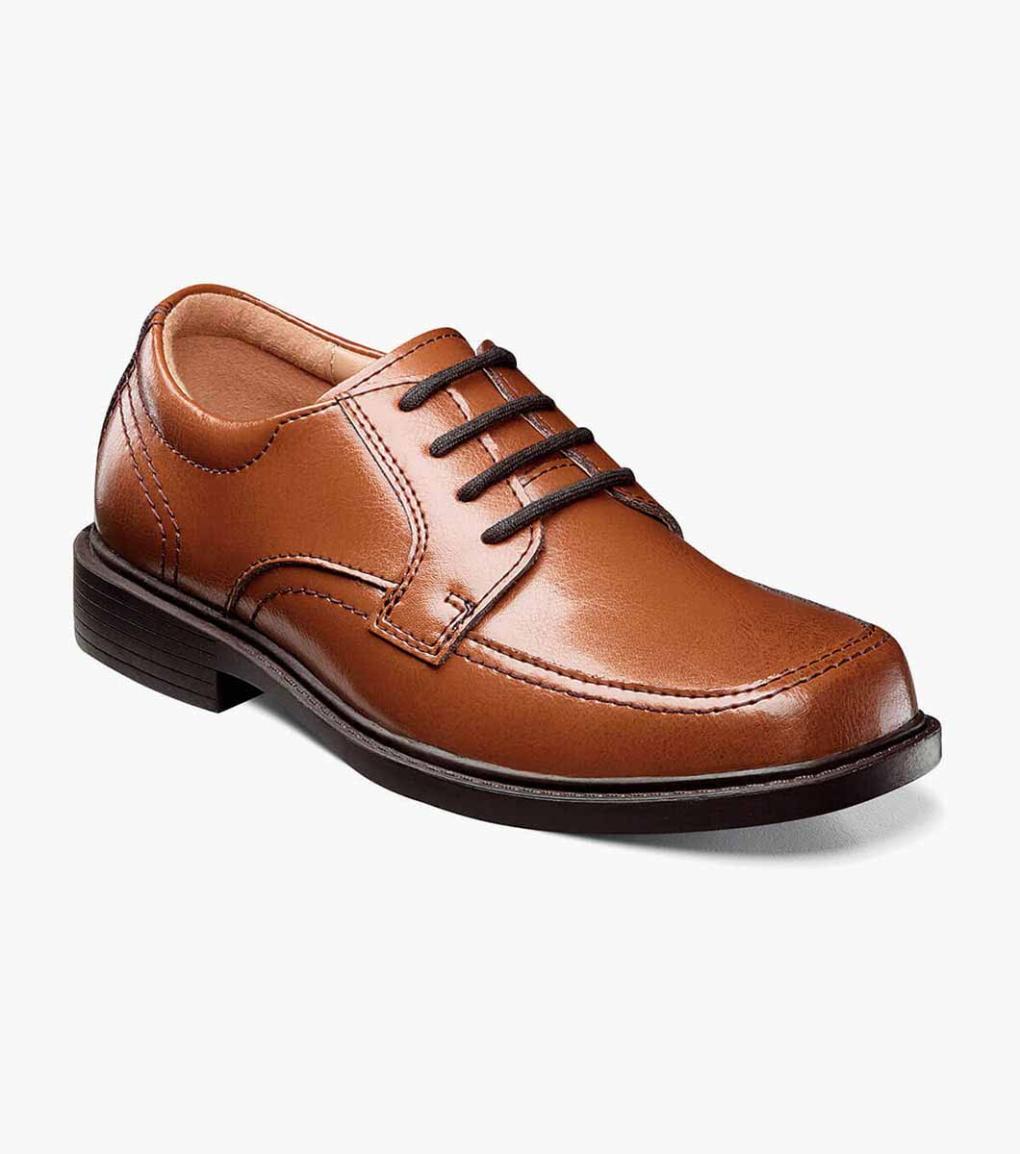 Billings Jr. II Boys Moc Toe Oxford Cognac | Kids Florsheim Dress Shoes