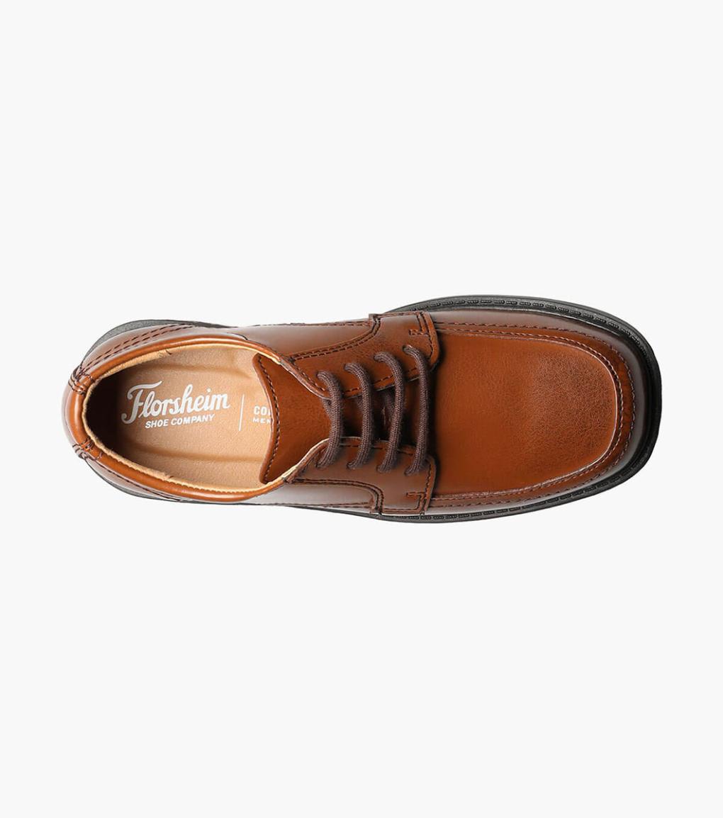 Billings Jr. II Boys Moc Toe Oxford Cognac | Kids Florsheim Dress Shoes