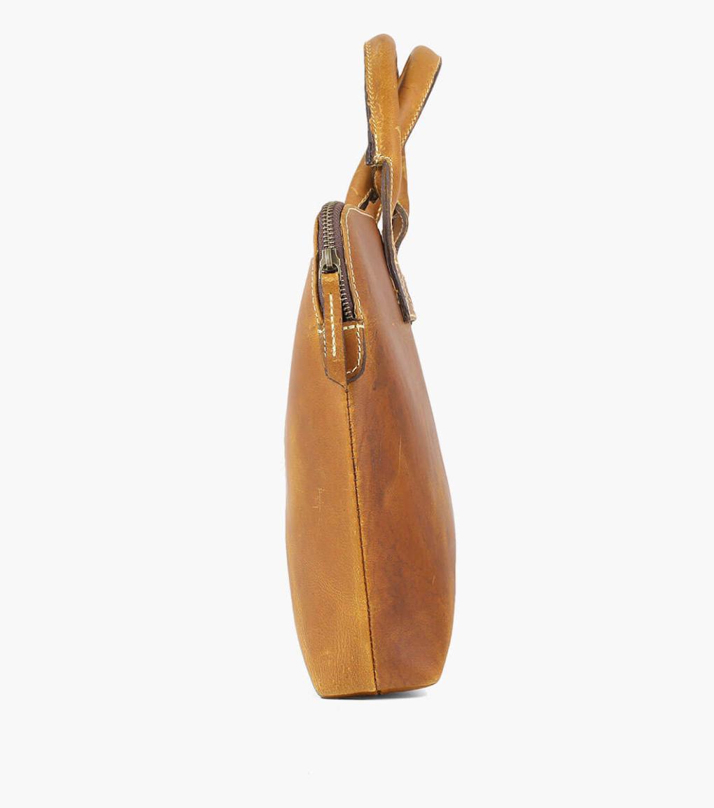 Cavus Hard Waxed Leather Bag Cognac | Men Florsheim Bags