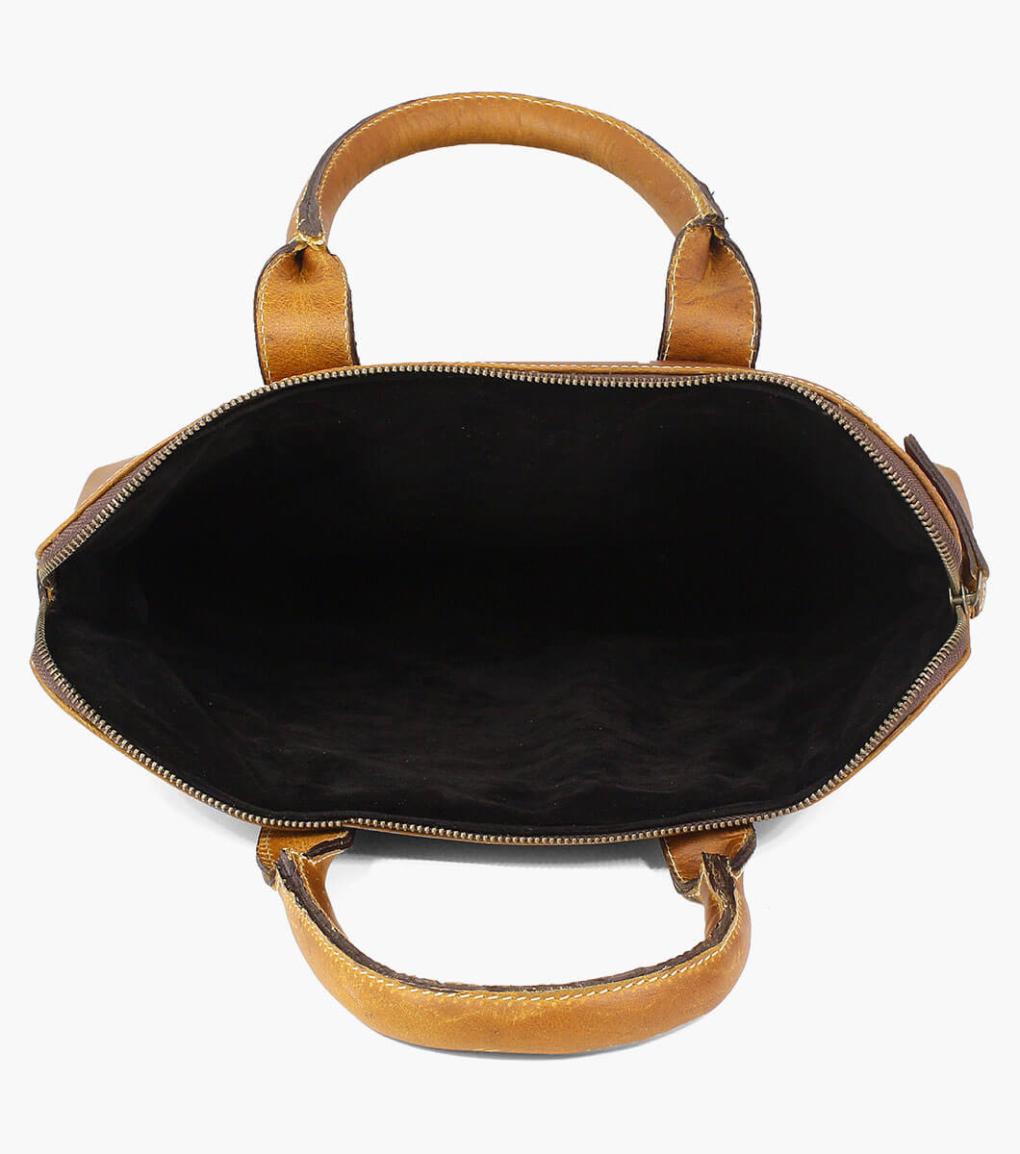 Cavus Hard Waxed Leather Bag Cognac | Men Florsheim Bags