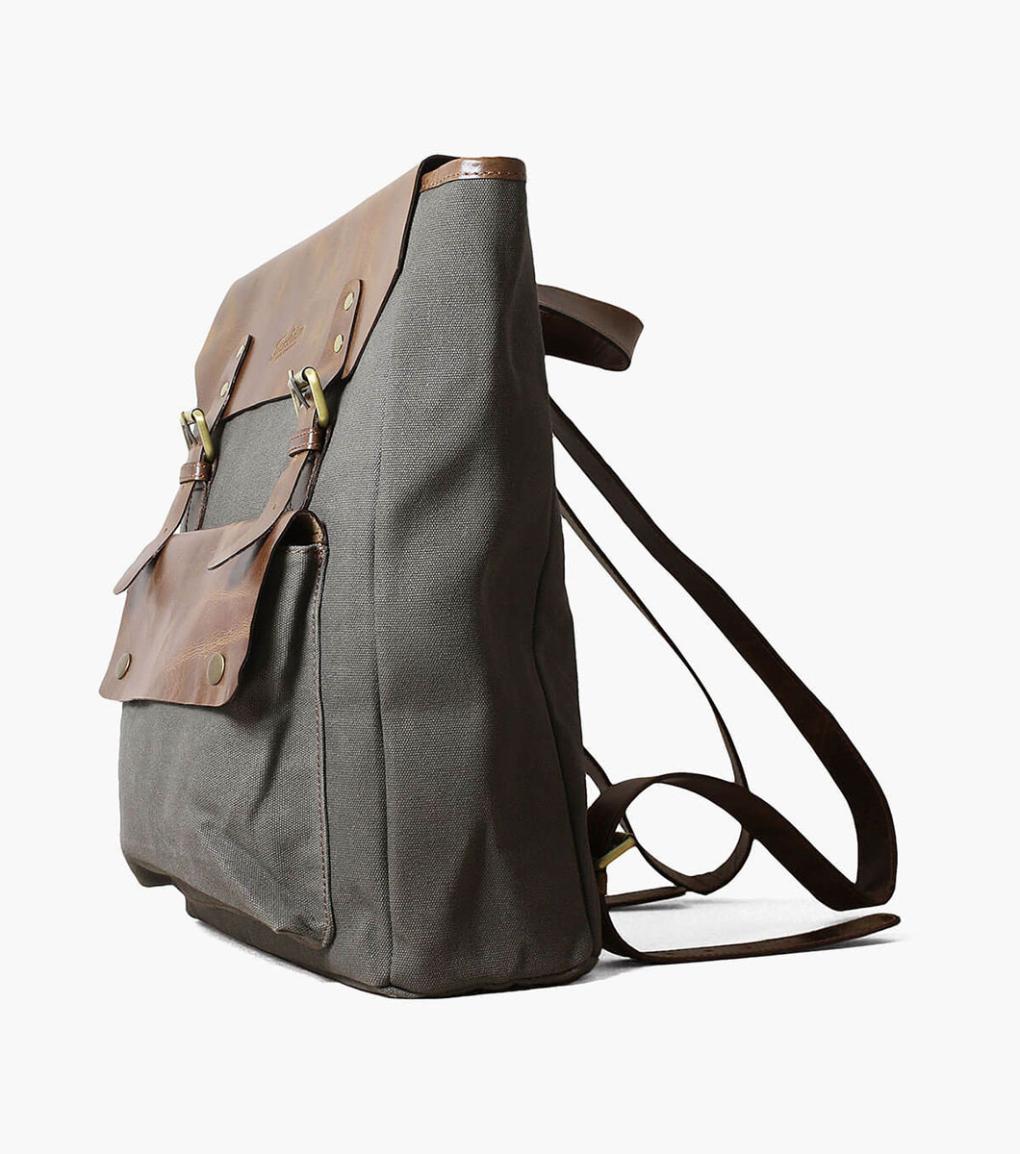 Orazio Canvas/Leather Backpack Gray | Men Florsheim Bags