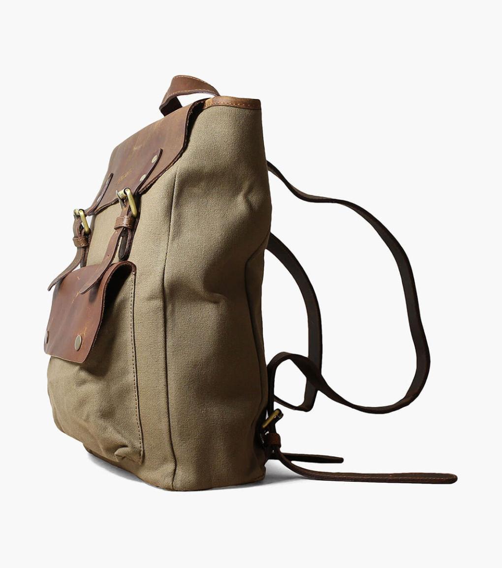 Orazio Canvas/Leather Backpack Green | Men Florsheim Bags
