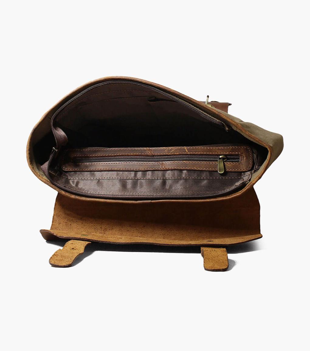 Orazio Canvas/Leather Backpack Green | Men Florsheim Bags