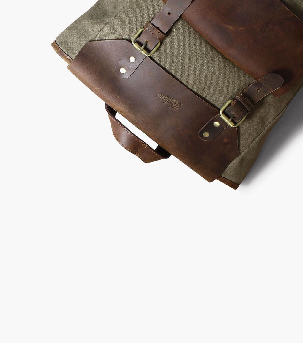 Orazio Canvas/Leather Backpack Green | Men Florsheim Bags